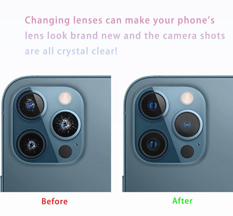 Rear Camera Lens Glass Replacement for iPhone 12 Pro Max Camera Glass Lens Replacement with Repair Tools