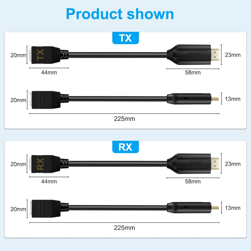 HDMI Over Ethernet Cat5e / Cat6 RJ45 Ethernet Cable, Male to Female HDMI to RJ45 Ethernet Network Converter 2 Ports up to 196ft/60m Transmitter Receiver Power On Support Full 1080p from Displays