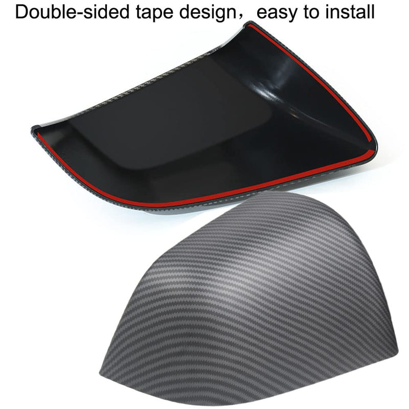  [AUSTRALIA] - ABS Matte Carbon Fiber Style Rearview Mirror Guard Cover Door Side Moulding Trim Exterior Accessories Compatible with 2021 2022 2023 2024 Tesla Model Y Matte Carbon Fiber(Model Y)