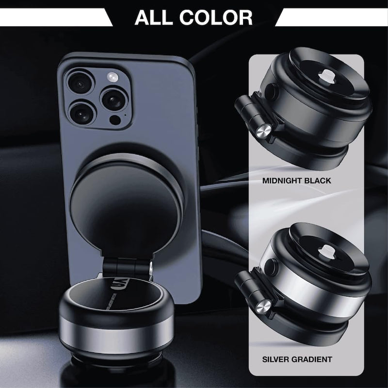 Electric Vacuum Magnetic Car Phone Mount,Vacuum Suction Car Phone Holder Hands-Free,Adjustable Foldable Magnetic Suction Cup Phone Mount,Strong Magnetic Car Mount for Smooth Surface(New-Black) New-Black