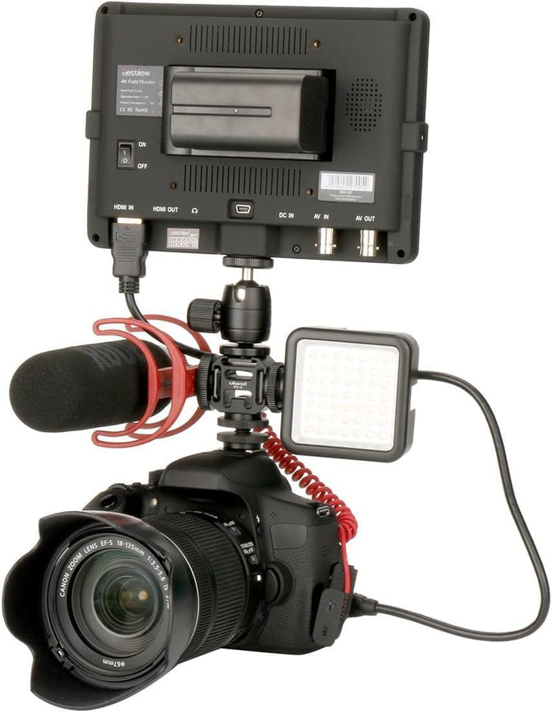 Ulanzi PT-3 Aluminium Camera Hot Shoe Mount Adapter Video Accessory Triple Cold Shoe Bracket Lights, LED Monitors, Microphones, Audio Recorder & Studio Flash Video Camera