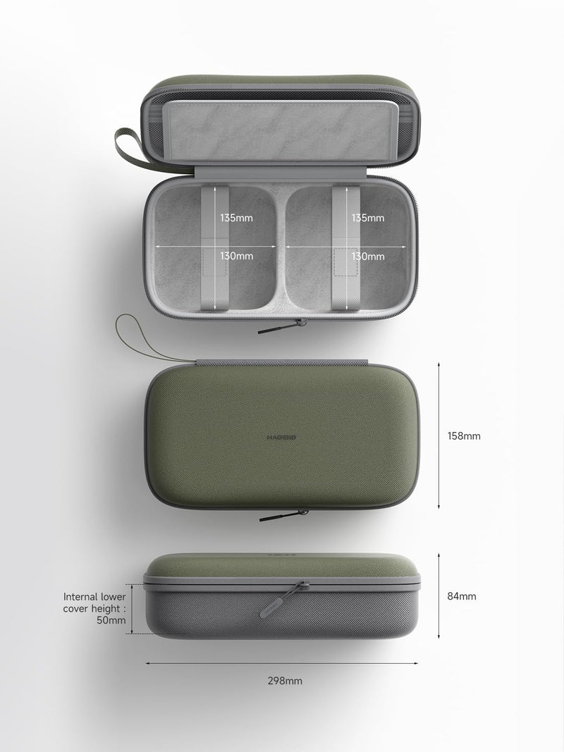 Hagibis Electronics Organizer Travel Case for Mac Mini M4/M4 Pro 2024 Portable Waterproof Carry Case for Cable, Charger, Docking Station, Power Bank, SD Card, Mouse, USB Flash Disk (Grey) Grey