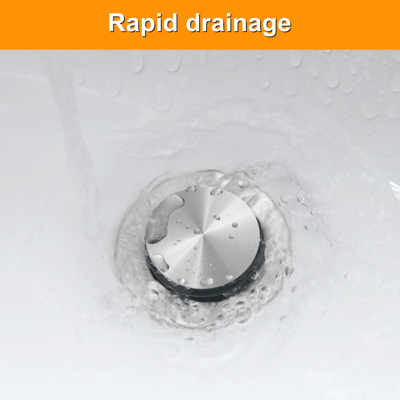Pop-up Sink Drain Stopper with Lift Rod - Universal Bathroom Sink Drain Kit for Lavatory & Vanity Sink with Overflow, Fit Most US Drains (Brushed Nickel) Brushed Nickel