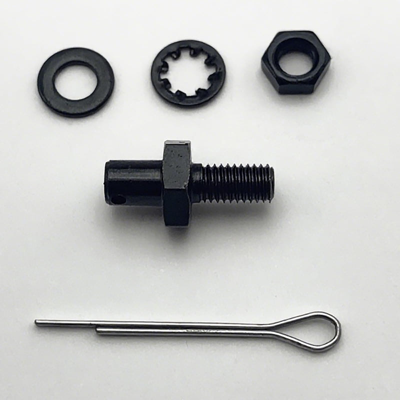 Throttle Cable Adapter Stud Kit with Bracket & Ends #8009 | Compatible with 1977+ Chevrolet (Includes Nut, Washers, Cotter Pin) Silver 2 pack