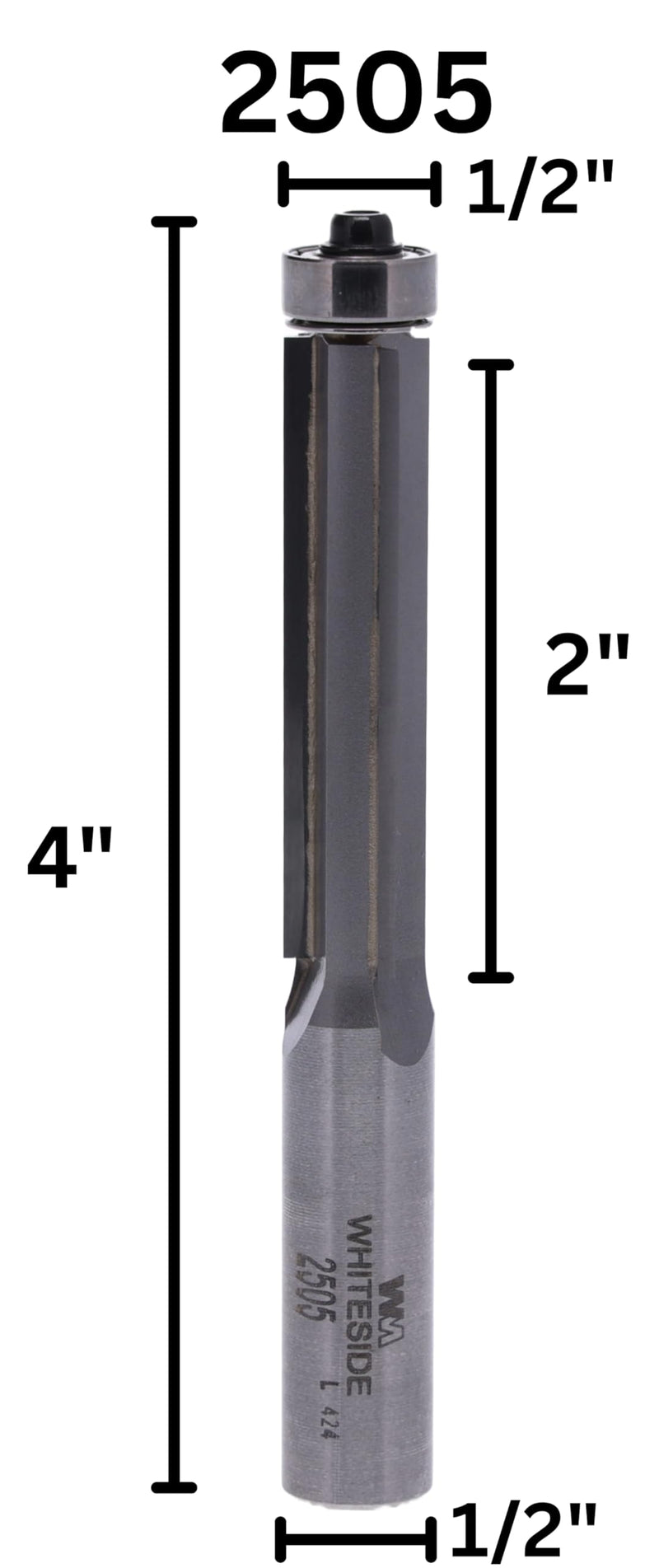 Whiteside Router Bits 2505 Flush Trim Bit with 1/2-Inch Cutting Diameter and 2-Inch Cutting Length