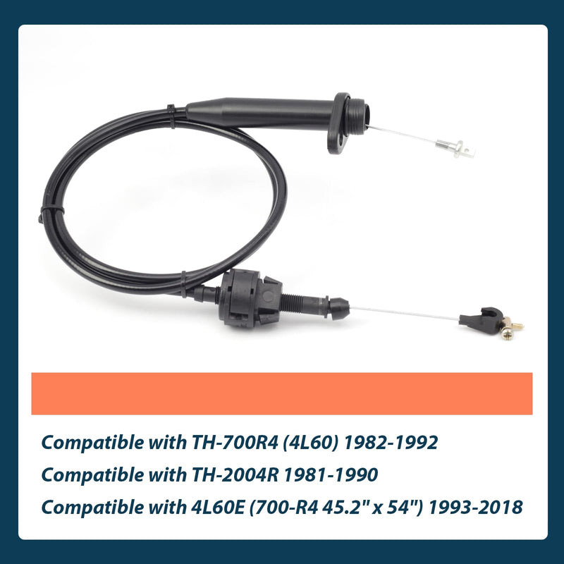 700R4 TV Detent Kickdown Cables 1982-92, 2004R 1981-90，K65552 T54450A 25519347 4L60 kickdown cable 25509824 25517312