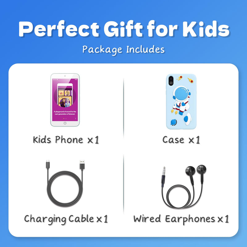 MP3 Player for Kids with Spotify, Parental Controls,Dual Camera,Audible | Audible,Amazon Music,Android Music MP4 with Bluetooth and WiFi,4" Touch Screen,Built-in speaker,No FM radio,No Browser