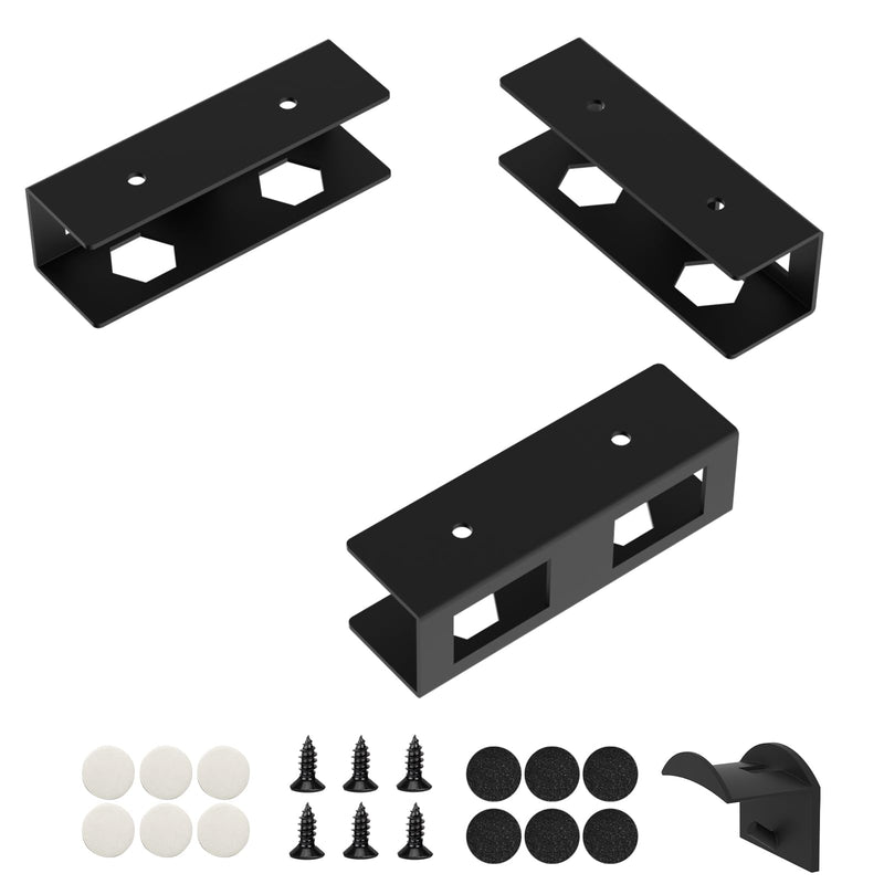 Under Desk Laptop Mount Metal Under Desk Laptop Holder with Anti-Scratch Pads Compatible with Lenovo HP Asus Acer Laptop,Mac Mini,Macbook,Keyboard Under Desk Shelf Tray with Headphone Hanger