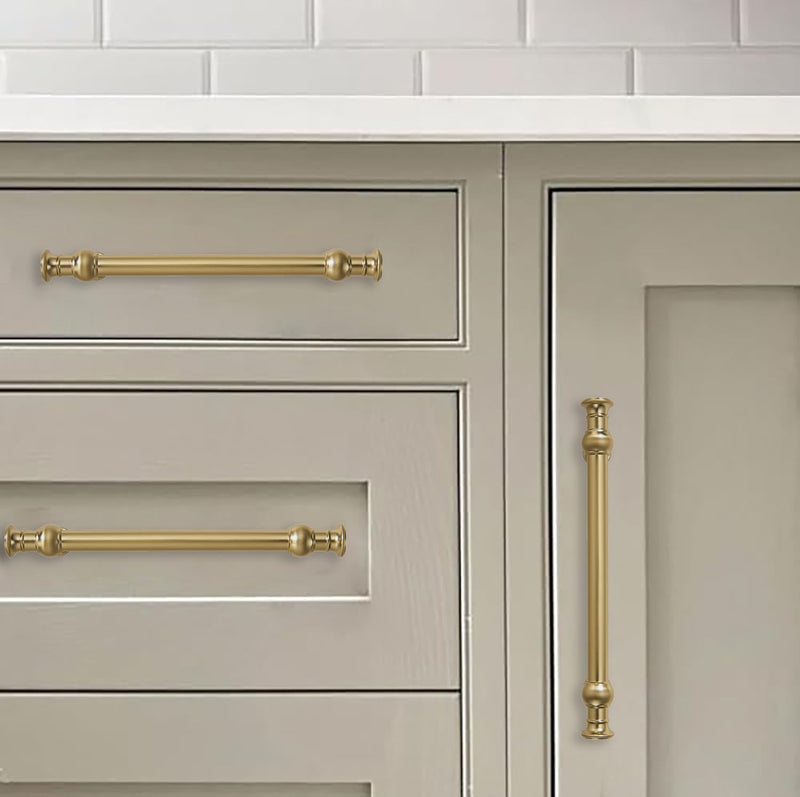 2 Pack 12 Inch Hole Center Brushed Brass Cabinet Pulls-Heavy Duty Solid Cabinet Handles Suitable for Cabinets, Dressers, Kitchens and Bathroom cabinets 2-Pack