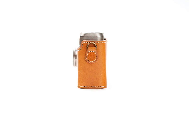 Contax T2 Case, BolinUS Handmade Genuine Real Leather Half Camera Case Bag Cover for Contax T2 Camera With Hand Strap (Yellow) Yellow