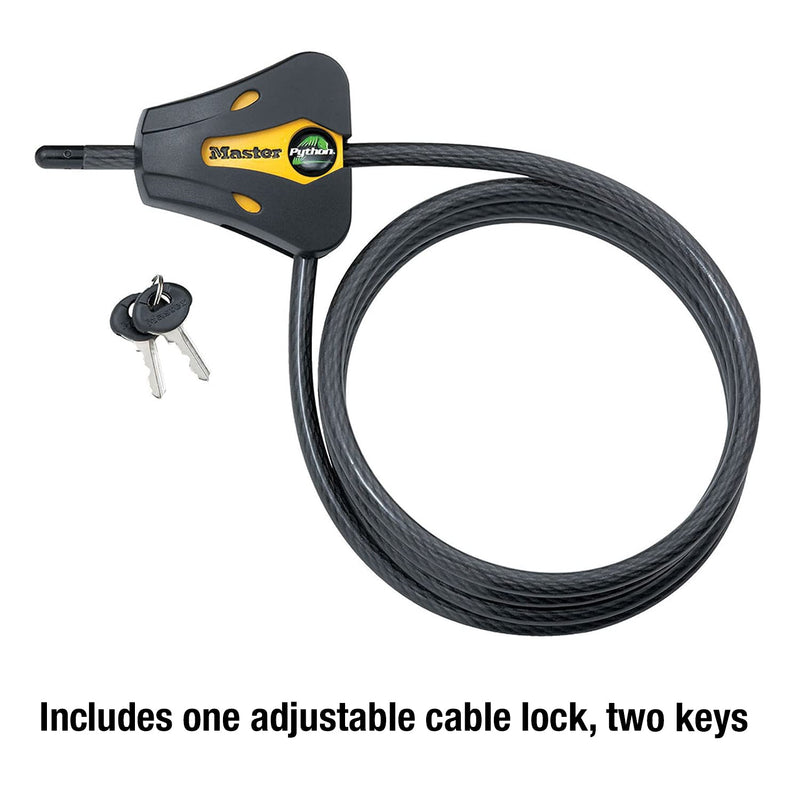 Master Lock 8419DPF Python Cable Lock with Key, 1 Pack 6' x 5/16" diameter