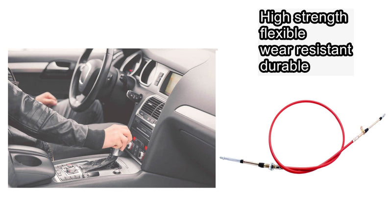 Automatic Transmission Shifter Cable 80833, Replacement for B&M Automotive Heavy Duty Performance Shifter Cable Eyelet End,5ft Long Af72-1002 BMM-80833 0.375" Outer Diameter Red red-80833