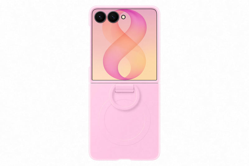 Samsung Galaxy Z Flip8 Silicone Ring Magnet Phone Case, Pink | Protective Smartphone Case, Easy to Carry, Soft, Comfortable Grip with Built-in Magnets, US Version Silicone Ring Magnet Case