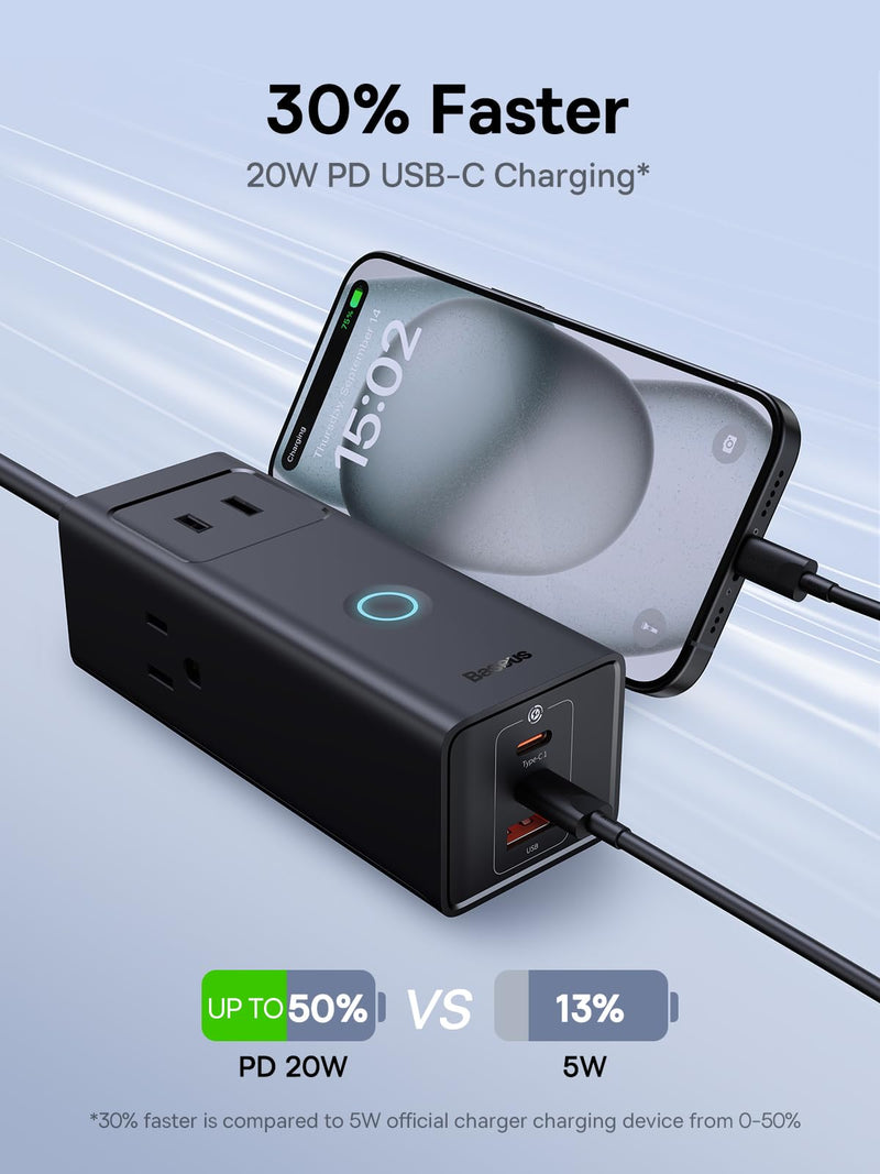 Baseus USB C Hub Multiport Adapter 7 in 1 & Power Strip 20W