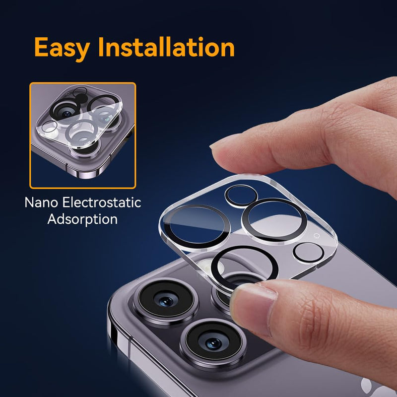 Camera Lens Protector for iPhone 14 Pro 6.1" ＆ iPhone 14 Pro Max 6.7" ,9H Tempered Glass，Ultra HD, Scratch Resistance Easy to Install，Case Friendly，[Does not Affect Night Shots] 3-Pack (iPhone 14 Pro 6.1"/14 Pro Max 6.7")