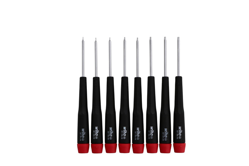 Wiha 26791 Precision Torx T1-T8 Set, 8-Piece,(Red, Black)