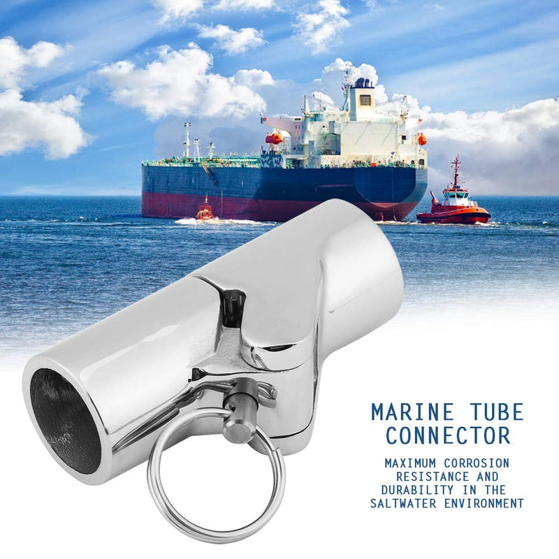 Acouto Boat Rail Stainless Steel Boat Railing Connector Fittings Folding Swivel Coupling Tube Pipe Connector Tube Hinge Tops for Boat Marine Yacht(25mm)