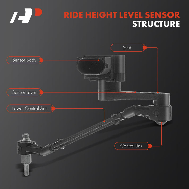 A-Premium Ride Height Level Sensor Compatible with Land Rover Range Rover, 2003 2004 2005 2006 2007 2008 2009, V8 4.2L 4.4L, Front Right (Passenger Side), Replace# RQH000121, LR020627 Front Passenger
