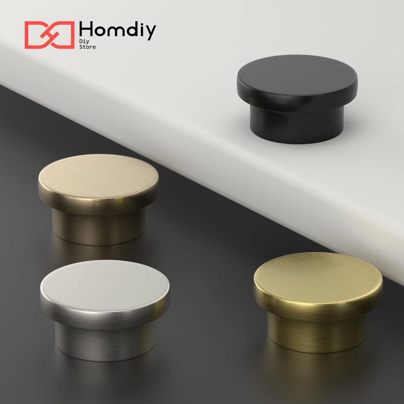 homdiy 15 Pack Cabinet Knobs Brushed Nickel Drawer Knobs Zinc Kitchen Cabinet Knobs Solid Dresser Knobs for Desk Drawers Cupboard Hardware Hardware