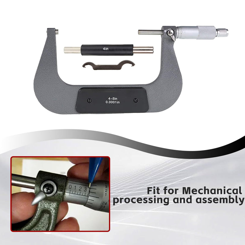findmall 4-5" Outside Micrometer 0.0001" Carbide Tipped 4-5 Inch Micrometer Machinist Tool