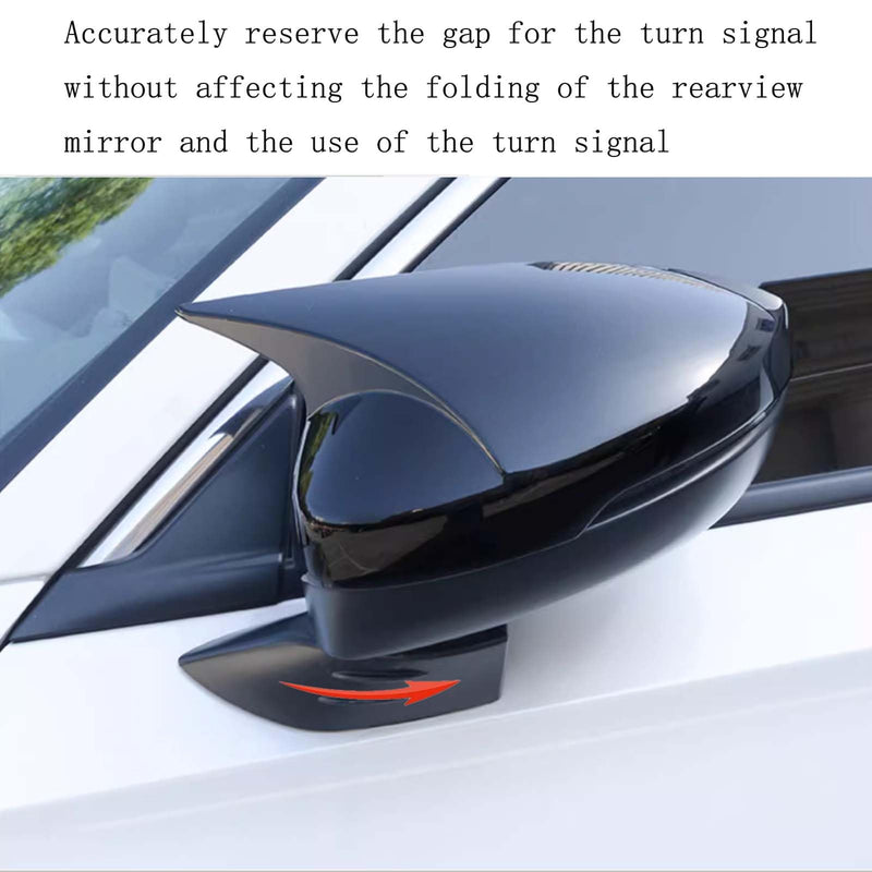 For 11th Honda Civic Accessories Side Mirror Cover Exterior Rear View Mirror Cap for Honda Civic 2022 2023 2024 2025 (Bright black, With turn signal) Bright black