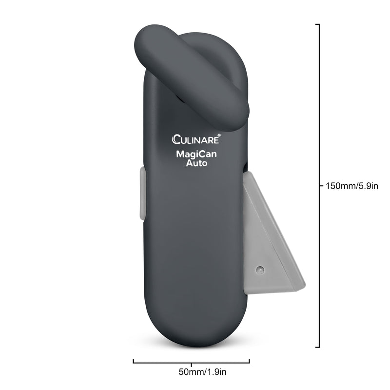 Culinare MagiCan Auto Tin Opener, Grey, Plastic/Stainless Steel, One Hand Operated Manual Can Opener with Clamp
