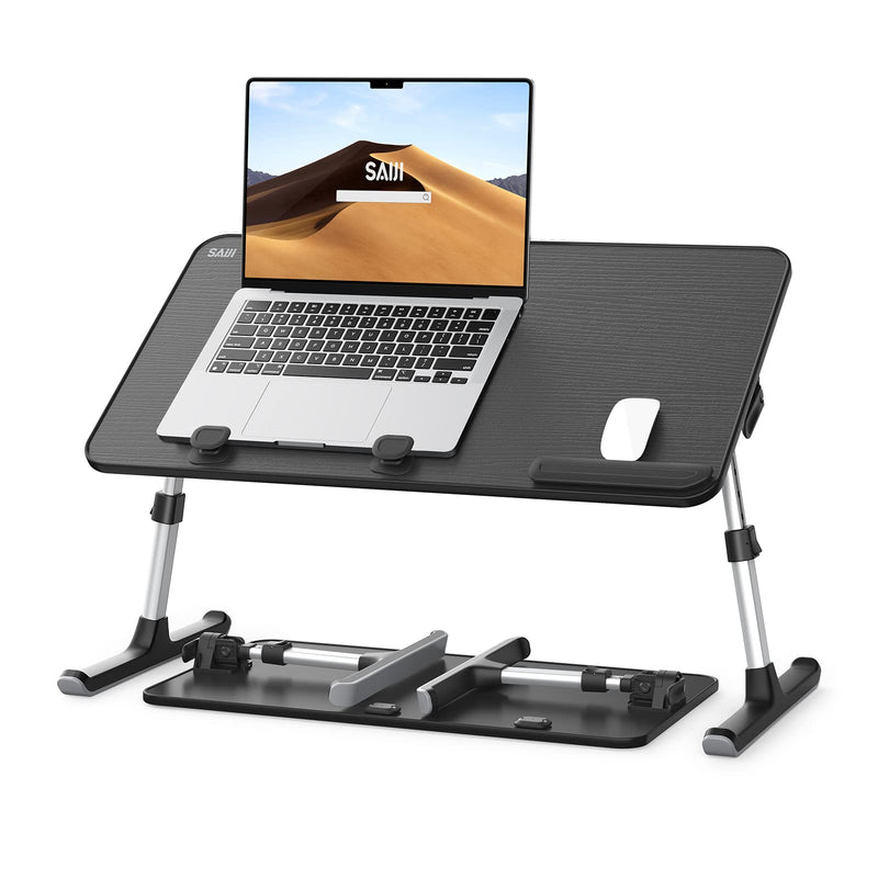 SAIJI Gooseneck Phone Holder for Bed Overall Length 38.6” Flexible Leather Wrapped Arm + Laptop Desk for Bed