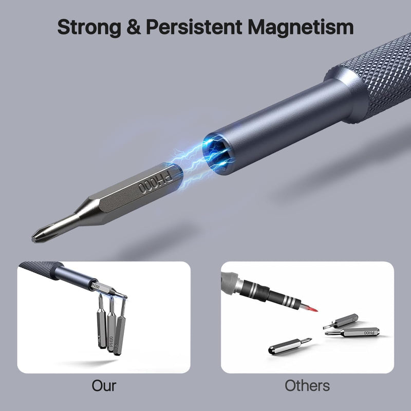 AXTH 128-in-1 Precision Screwdriver Set, Professional Magnetic Mini Repair Tool Kit for Phone, Computer, Watch, Laptop, Macbook, Ring Doorbell, Eyeglass, Electronic, [Bearing Steel] Screw Driver 128in1