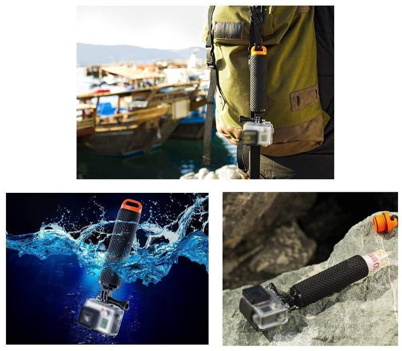 Handler Floating Hand Grip, Underwater Hand Stick Monopod Pole Compatible with DJI OSMO Action Cameras and Other Sports Camera, Orange Orange Hand Grip