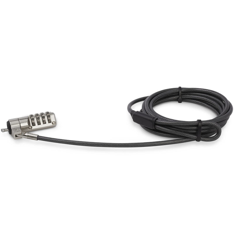StarTech.com 6.6ft (2m) Laptop Cable Lock - 4 Digit Combination Laptop/Desktop Security Cable Lock for K-Slot Devices/Computers/Monitors - Portable Anti-Theft Vinyl Coated Steel Cable Lock, TAA 6.5 ft (2m) w/Swivel Hinge