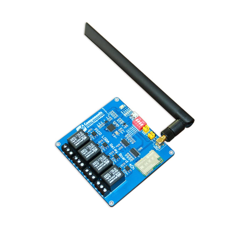 GatePi 4 Channel - LoRa Based Relay Board 4 Channel Relay with LoRa Module Based on Raspberry Pi 2040 Smart Data Transmission LoRa Module, Transmission up to 5 KM (915MHz) 915MHz