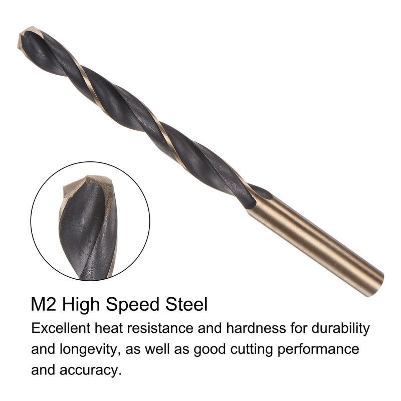 uxcell 24pcs Jobber Drill Bits 7.5mm (0.295") Black Nitride & Gold Titanium Coated M2 High Speed Steel (HSS) Twist Drill Bits for Stainless Steel Aluminum Alloy Metal 24