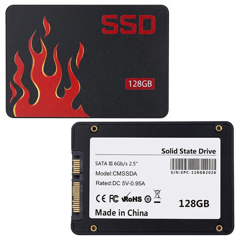 128GB SSD Internal Solid State Drive 2.5" SSD SATA III 6Gb/s, 550MB/s Read Speed 3D TLC NAND for Laptop and PC Desktop Performance Boost (Style I)