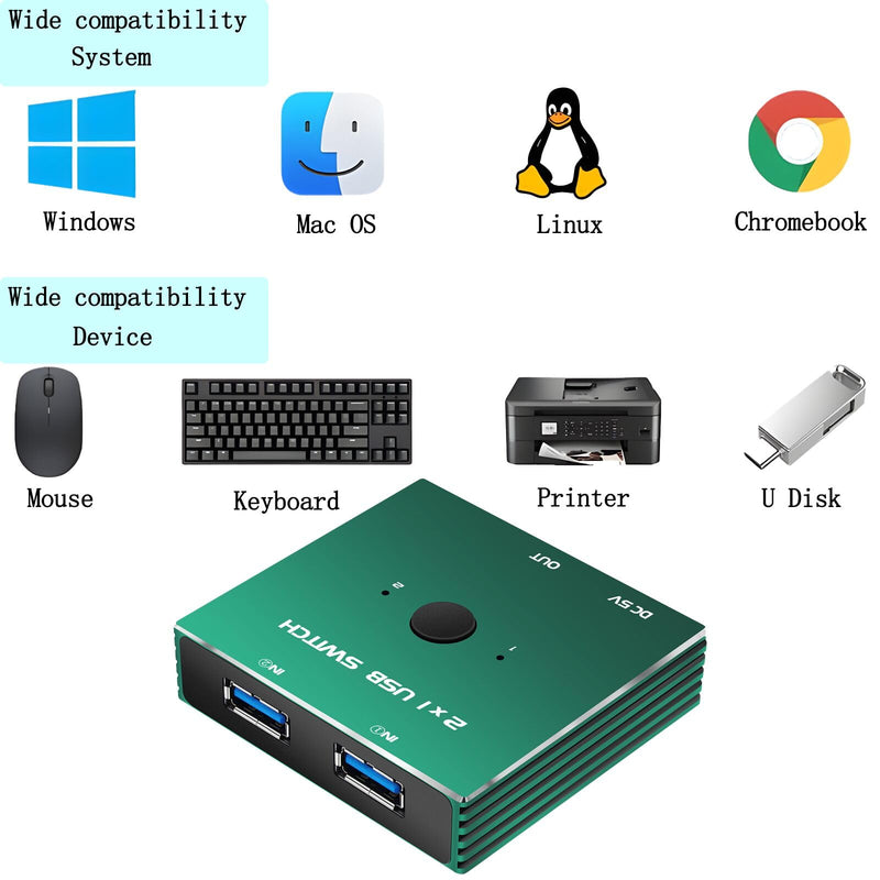 USB 3.0 Switcher 2 in 1 Out USB kvm swtich 2 Computers
