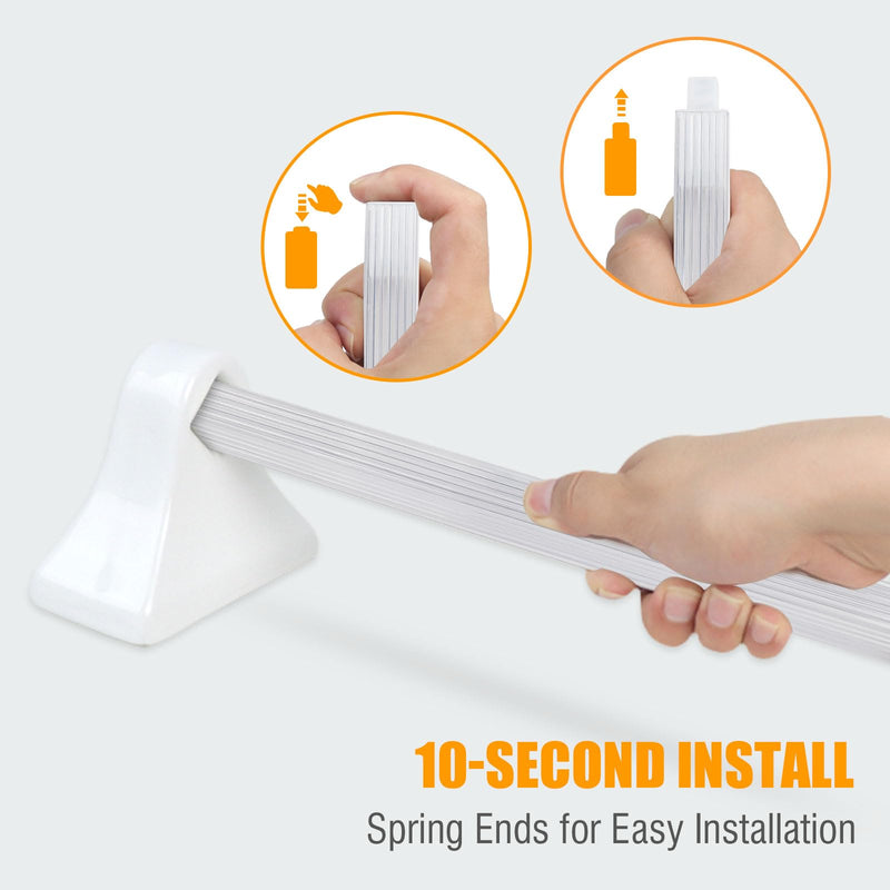 24 Inch Clear Replacement Towel Bar for Ceramic Holder - Cut to Fit Any Size, Spring Loaded Adjustable Plastic Towel Rod for Porcelain Holders, No Demolition Installation