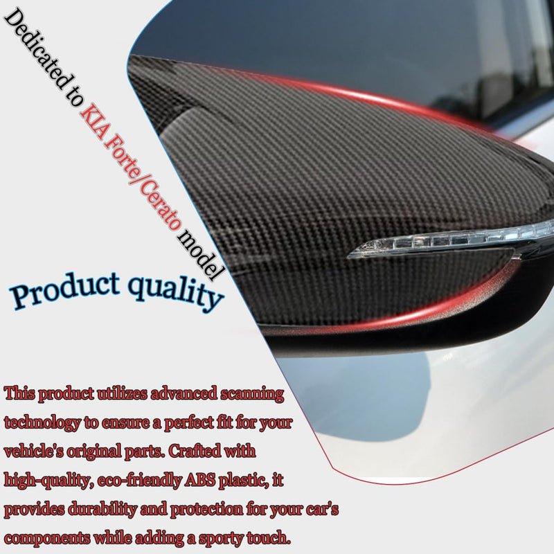 Rearview Mirror Cover,for KIA forte/K3/cerato 2014 2015 2016 2017 2018 Turn Signal housing,Sports Rear View Mirror Cover Accessories -Bright Black bright black For forte 2014-2018(With Turn Signal)
