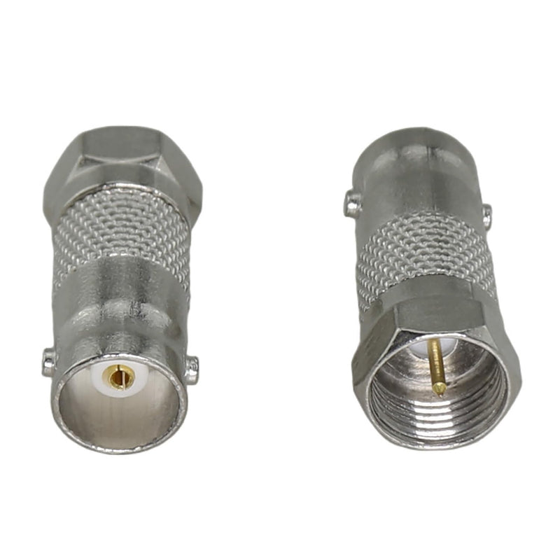4PCS Nickel Plated Zinc Alloy F Type Male to BNC Type Female Coaxial Connector Suitable for Radio Antennas and Video Applications