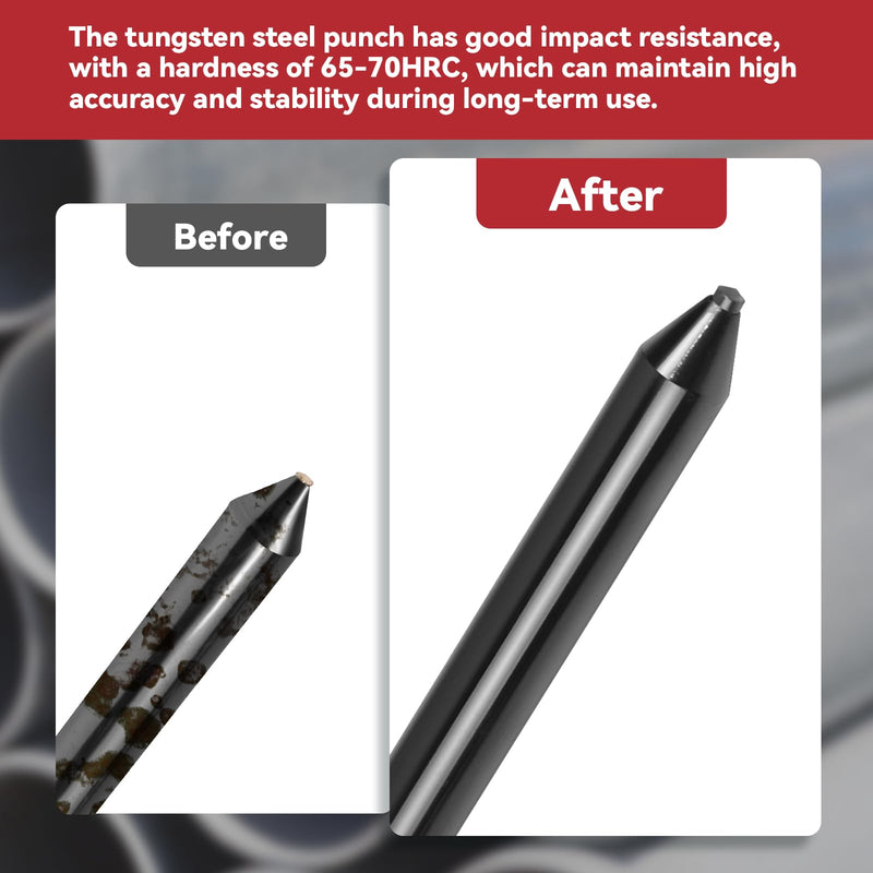 Upgraded Pipe Center Finder Tungsten Punch,Portable Pipefitter Tools with Ultra-High Hardness Punch,2.75" Y-Shape W/Adjustable Dial Bubble Protractor Measure Pipe Diameter From 1.5" To 6" Diameter