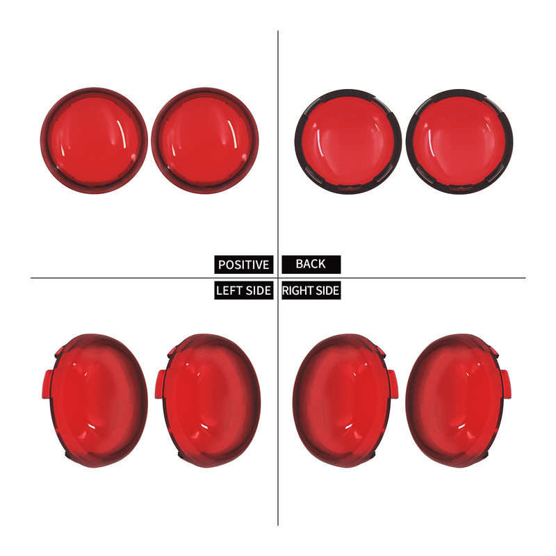 Turn Signal Light Lens Cover Front Rear Bullet Lights Fit For Harley Sportster 883 1200 Dyna Road Glide Street Glide (Red) Red