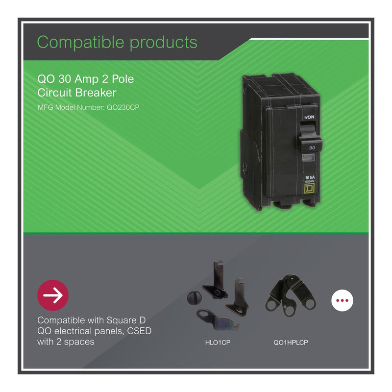 Square D By Schneider Electric QO230CP QO 30-Amp Double-Pole Circuit Breaker - Quantity 1