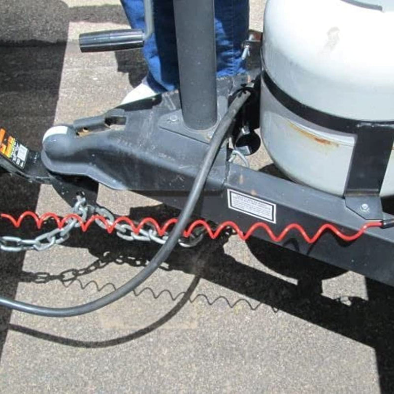 4' Breakaway Trailer Cable with Pin Trailer Brake Cable RV Stainless Steel Spring Towing Coiled Wire Safety Straps Ground Clip,for Breakaway Switch 4'