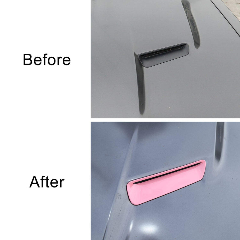 Voodonala Hood Scoop Hood Vent Air Intake Hood Air Conditioner Air Intake Outlet Trim Fit for 2015-2025+ Dodge Challenger Exterior Accessories,ABS Pink 2pcs