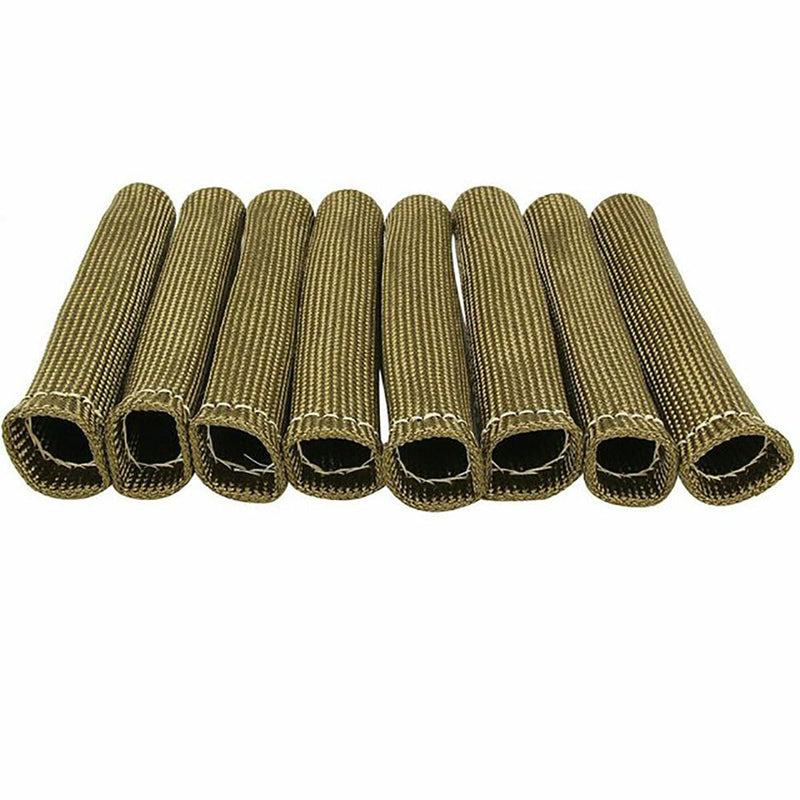 Titanium Spark Plug Wire Boots Protector 2500 Degree Spark Plug Wire Insulation Heat Protection Cover 8pcs Spark Plug Protector Titanium
