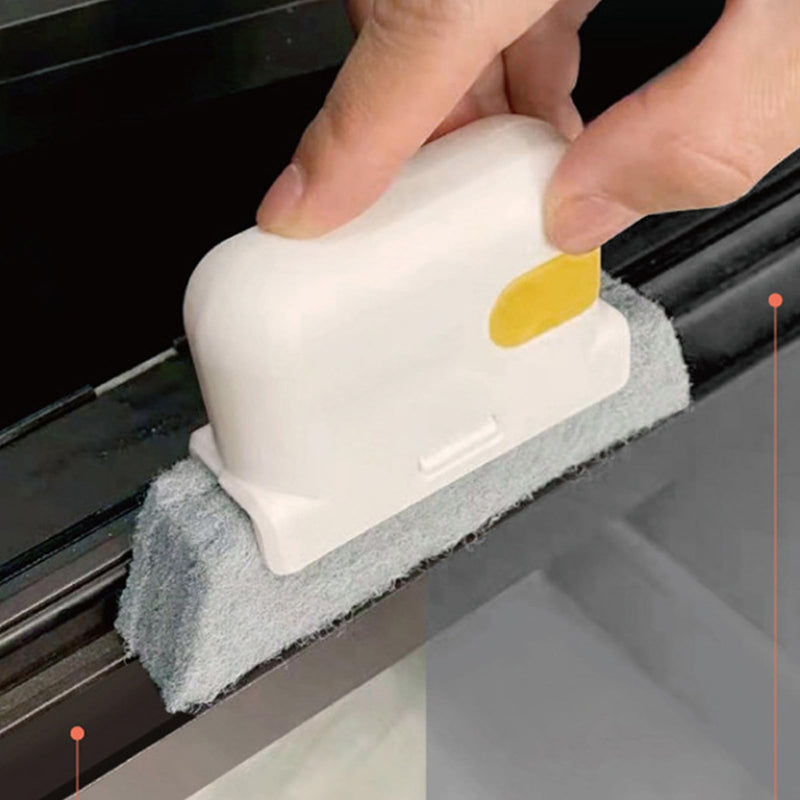 Generic Window Groove Cleaning Brush for Narrow Spaces - Small Cleaning Tool for Window Tracks, Sills & Door Gaps, Ergonomic Handle, Durable PP & Cloth, Clean Dust & Easily