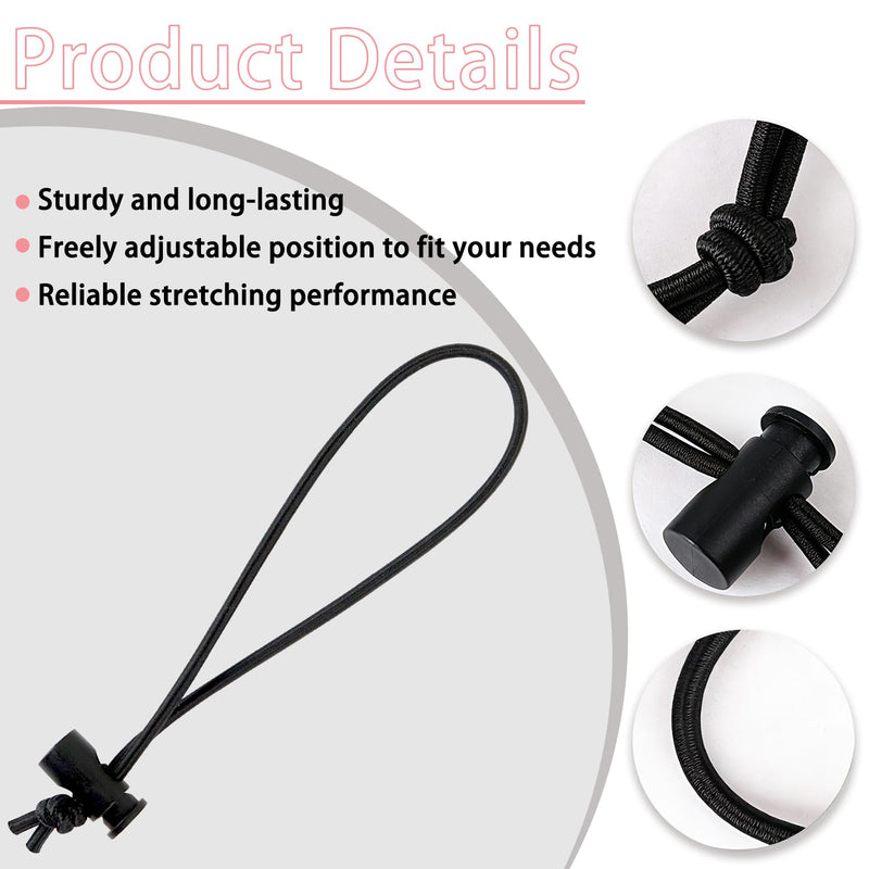 Reusable Elastic Cable Tie with Adjustable, Cable Strap Toggle Tie | 10pcs Keep cords neat and tangle-free with this reusable, adjustable elastic strap—soft on cables, tool-free 10pcs Black