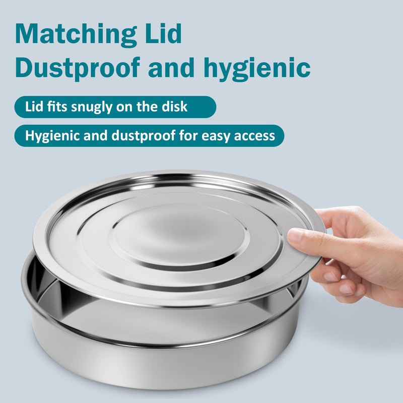 Lab Sieves Pan with Lid,LVDALAB All 304 Stainless Steel Test Sieve, Sample Test Sieves for Industrial Laboratory, 20cm/8'' Dia, 4cm/1.57'' Height 20cm/8''+Sieve Pan and Cover