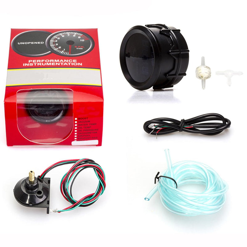 AUCELI Car Digital Vacuum Gauge, Universal Meter Kit, 2" 52mm & Blue LED Light Display