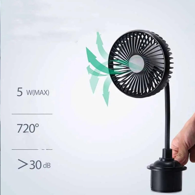 Car Fan, Powerful Low Noise, 3 Speeds Adjustable, Professional Design, Easy to Install, Portable USB Powered Fan with Gooseneck for Car Trucks RVs Bus