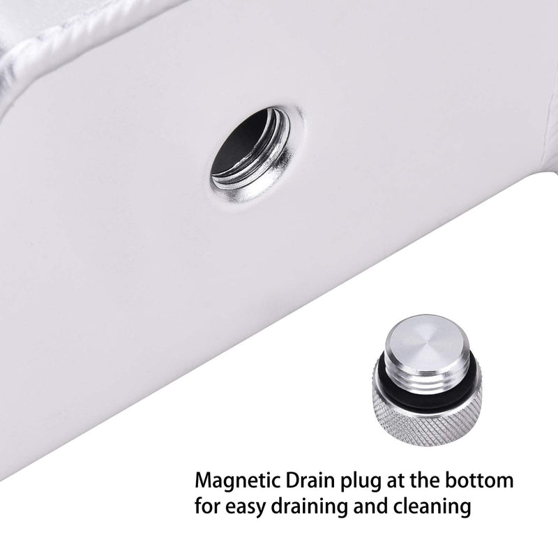 SPEEDWOW Coolant Overflow Tank, Aluminum Radiator Overflow Tank with Teflon Tape & O-ring Gasket, 1 L Universal Reservoir Expansion Tank (Silver) Silver