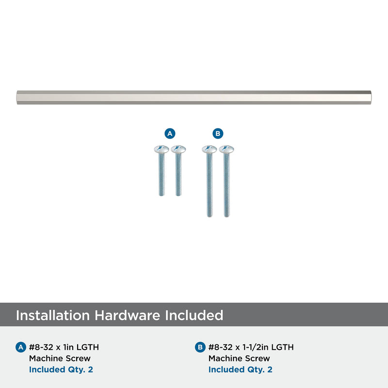 Amerock BP36877PN | Caliber 10-1/16 inch (256 mm) Center-to-Center Polished Nickel Cabinet Pull | Kitchen Cabinet Hardware | Furniture Hardware | Drawer Handle